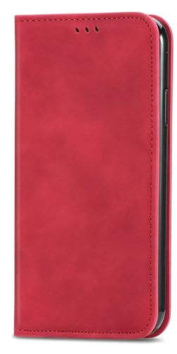 LIUZIHAN Hülle Kompatibel mit Huawei Enjoy 70X Lite. [Kartenfach] PU Leder Flip Wallet, mit Standfunktion, Schutzhülle handyhüllen für Huawei Enjoy 70X Lite.Rot von LIUZIHAN