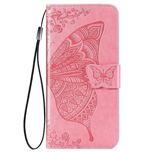 LIUZIHAN Hülle Kompatibel mit Tecno Spark 30 5G. [Kartenfach] PU Leder Flip Wallet, mit Standfunktion, Schutzhülle handyhüllen für Tecno Spark 30 5G.Rosa von LIUZIHAN