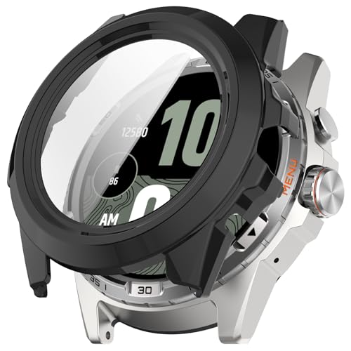 LIUZIHAN Hülle Kompatibel mit Ticwatch Atlas, [2 Stück] Harter PC + Displayschutz, All-Inclusive-Schutzhülle, Kratzfest Ultradünne Protective Case.(Schwarz) von LIUZIHAN