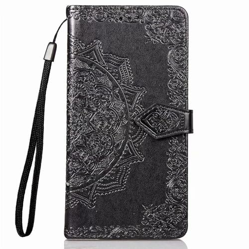 LIUZIHAN Hülle Kompatibel mit ZTE Blade V70 Max. [Kartenfach] PU Leder Flip Wallet, mit Standfunktion, Schutzhülle handyhüllen für ZTE Blade V70 Max.Schwarz von LIUZIHAN