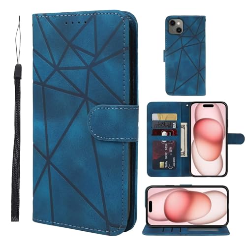 LIUZIHAN Hülle für Apple iPhone 13 Pro Max. [Kartenfach] PU Leder Flip Wallet, mit Standfunktion, Kratzfest, Schutzhülle Handyhüllen für Apple iPhone 13 Pro Max.(Blau) von LIUZIHAN