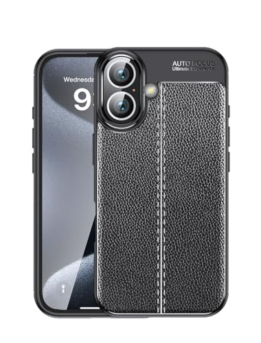 LIUZIHAN Hülle für Apple iPhone 16. Stoßfest, Weiches und dünnes Silikonhülsen-Design, Gegen Kratzer, Schutzhülle für Apple iPhone 16.(Schwarz) von LIUZIHAN