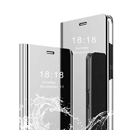 LIUZIHAN Hülle für Samsung Galaxy A25 5G. Smart Case, Tasche Smart Spiegelüberzug Sleep Flip Leder Tasche Smart Leder Tasche Schutzhülle für Samsung Galaxy A25 5G.Silber von LIUZIHAN