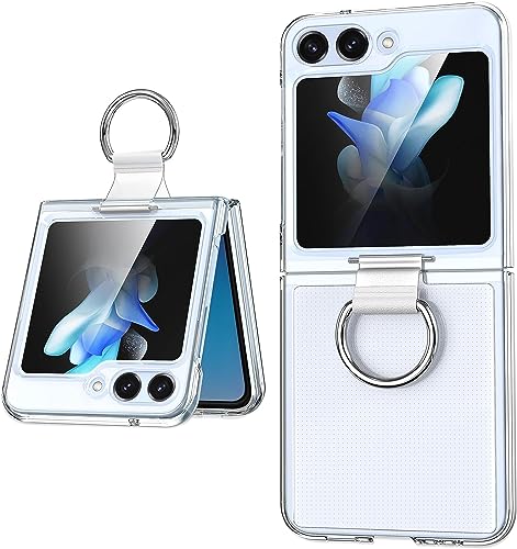 LIUZIHAN Hülle für Samsung Galaxy Z Flip 5, Elastische Schockabsorption und Ultra Thin Design, mit Metallring, Kratzfest, Case Handyhülle Cover für Samsung Galaxy Z Flip 5.(Transparent) von LIUZIHAN