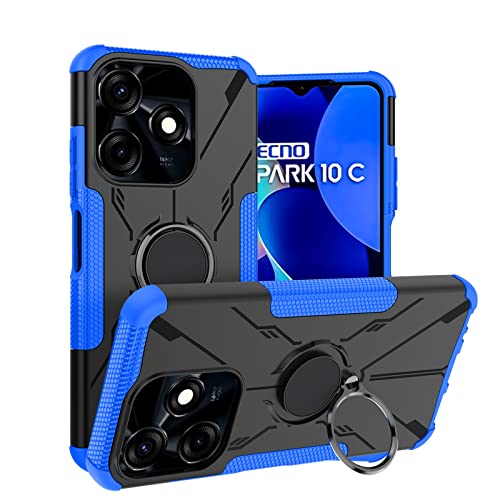 LIUZIHAN Hülle für Tecno Spark Go 2023, Mit Ständer, TPU/PC-Hybrid-Handyhülle, Doppelter Schutz, Schutzhülle für Tecno Spark Go 2023.Blau von LIUZIHAN