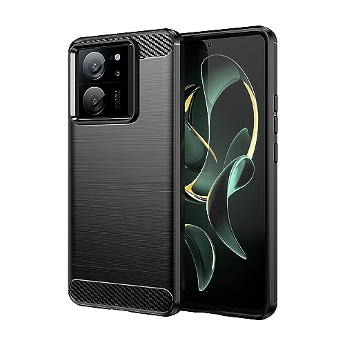 LIUZIHAN Hülle für Xiaomi 13T Pro/Mi 13T/Redmi K60 Ultra. Stoßfest, Weiches und dünnes Silikonhülsen-Design, Gegen Kratzer, Schutzhülle für Xiaomi 13T Pro/Mi 13T/Redmi K60 Ultra.(Schwarz) von LIUZIHAN