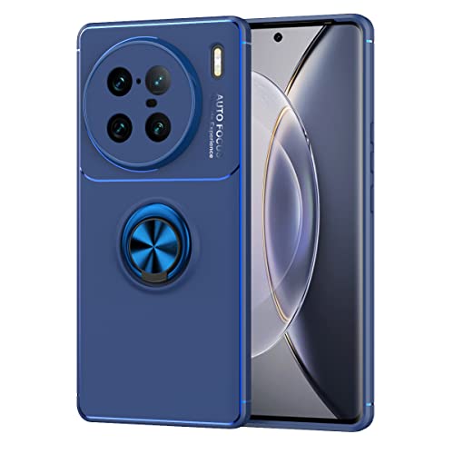 LIUZIHAN Hülle für vivo X90 Pro+, Fortschrittliche Ultradünne TPU-Handyhülle, um 360 Grad Drehbare Ringhalterung, Schutzhülle für vivo X90 Pro+.(Blau) von LIUZIHAN