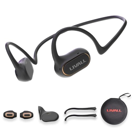 LIVALL Open Ear Wireless Bluetooth 5.2 Sport-Kopfhörer, schweißfest, wasserdicht, leicht, kabellose Kopfhörer für Laufen, Fitnessstudio, Radfahren, Headset mit Helmhalterungen, LTS21 Open Run Pro von LIVALL