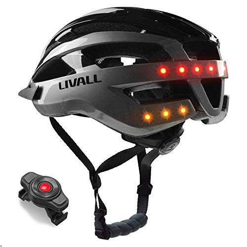 LIVALL Unisex – Erwachsene MT1 Musik, Rücklicht, Blinker, Navigation, Anruffunktion und SOS-System Fahrradhelm, schwarz/anthrazit, M (54-58 cm) von LIVALL