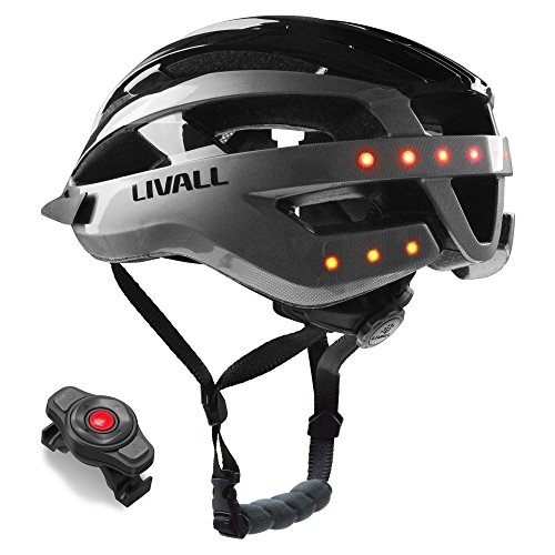 Livall Unisex – Erwachsene MT1 Musik, Rücklicht, Blinker, Navigation, Anruffunktion und SOS-System Fahrradhelm, schwarz/anthrazit, L (58-62 cm) von LIVALL