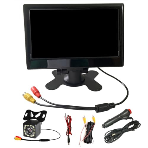 LIVASH 12V-24V 7-TFT-LCD-Farb-HD-Monitor mit 12LED-Lichtkamera für Auto-CCTV-Rückfahrkamera, Auto-Elektronikteile-Zubehör von LIVASH