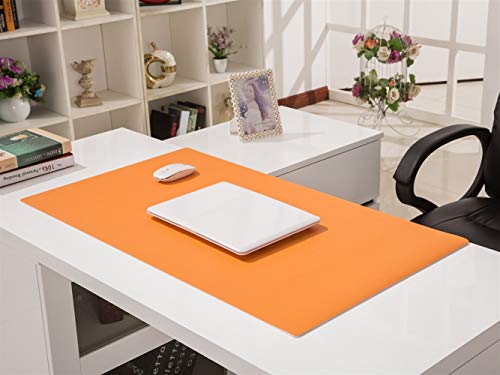 Liveinu Multifunktional Gaming Mauspad Schreibtischunterlage Abwischbar Ultradünnes Matte Zweiseitig Nutzbar Wasserdichte Office Mousepad 120 x 60cm Orange von LIVEINU