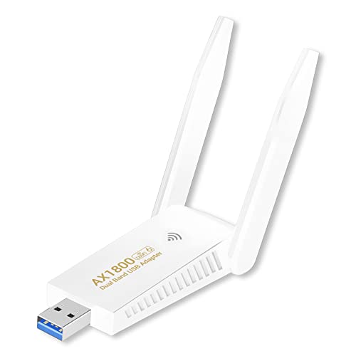 Wireless USB WiFi 6 Adapter für PC – 1800 Mbps USB 3.0 WiFi Adapter für Desktop PC Laptop mit 5 GHz 2,4 GHz Dual Band USB WiFi Adapter für PC Unterstützung Windows 71011, Wireless Adapter für von LIVINGTHING