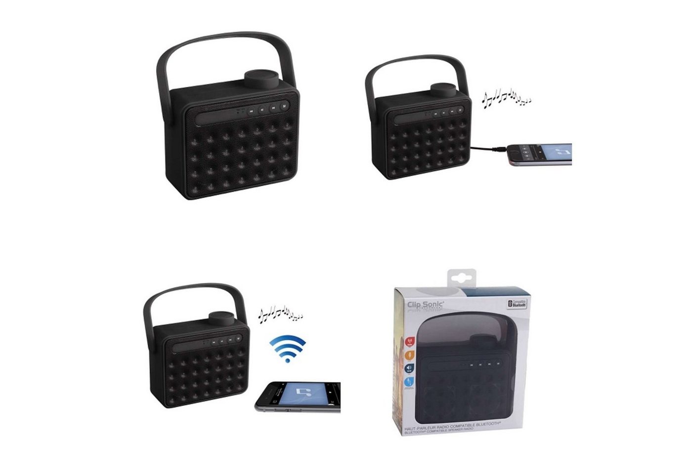 LIVOO ClipSonic Lautsprecher tragbar mit Radio und Bluetooth schwarz TES142N Lautsprecher LIVOO ClipSonic Lautsprecher tragbar mit Radio und Bluetooth schwarz TES142N Lautsprecher von LIVOO