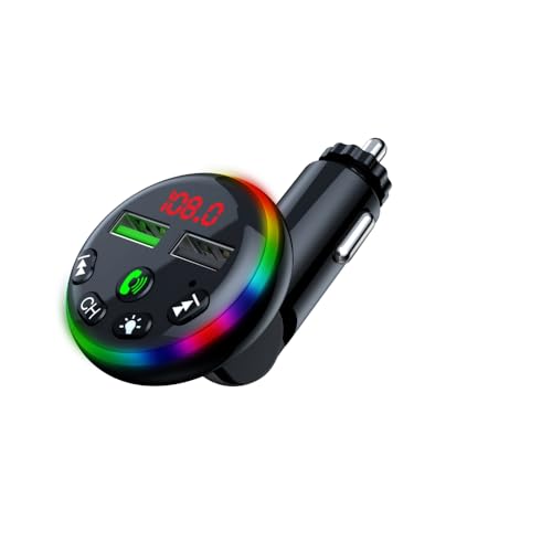 FM-Transmitter BT, Dual USB Phone Charger with Bluetooth Handsfree Calling & MP3 Streaming, Universal Car Kit für Freisprechen USB-Flash-Laufwerk Spannungsanzeige von LIWEARE