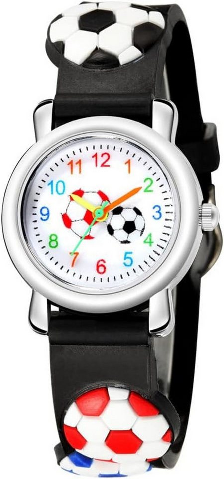 LIWEARE Für Jungen Mädchen Kinder Watch, mit 3D Fußball Design –Lern mit verstellbarem Band von LIWEARE