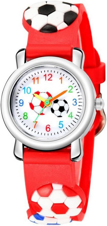 LIWEARE Für Jungen Mädchen Kinder Watch, mit 3D Fußball Design –Lern mit verstellbarem Band von LIWEARE