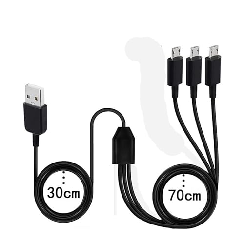 LIWEARE Micro USB Splitter Kabel, 3-in-1 Multi Micro USB Kabel Ladekabel, USB auf Micro USB Kabel, USB 2.0 Typ A Stecker auf 3 Micro USB Stecker Adapterkabel (3.3ft, schwarz) (3-in-1 Kabel) von LIWEARE