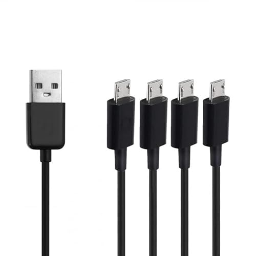 LIWEARE Micro USB Splitter Kabel, 4-in-1 Multi Micro USB Kabel Ladekabel, USB auf Micro USB Kabel, USB 2.0 Typ A Stecker auf 4 Micro USB Stecker Adapterkabel (3.3ft, schwarz) (4-in-1 Kabel) von LIWEARE