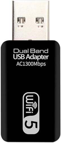 LIWEARE USB WiFi Adapter, 1300Mbps Dual Band 5G/2.4G Wireless Network Adapter USB WLAN Stick für PC, 802.11ac, Long Range WiFi für Windows Vista /7/8/8.1/1/10, Mac OS, Linux von LIWEARE