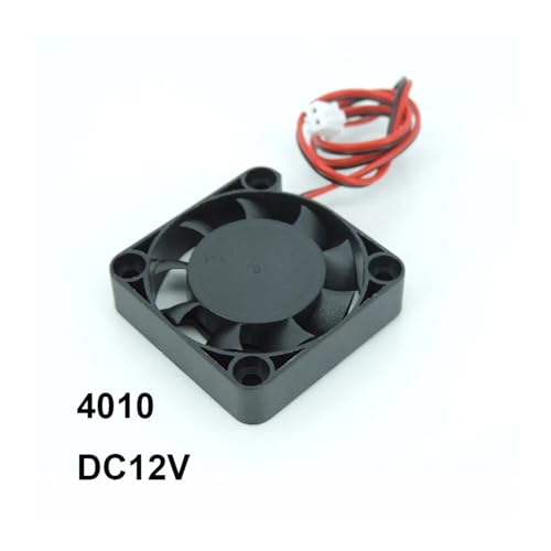 tianwandong 4010 Lüfter 5 V 12 V Leiser bürstenloser Lüfter 3D-Druckerteil 40 mm 4 cm Hydrauliklager Axial 40 mm x 40 mm x 10 mm 2-polig DC5 V DC12 V(2pcs,4010 12v) von LIYIANWAN