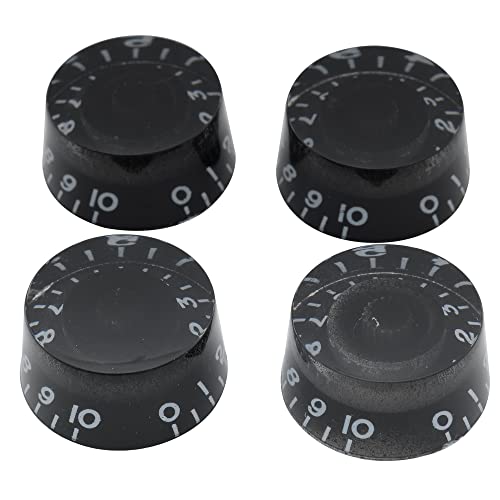 tianwandong Musiclily Basic Metric Coarse 18-Spline-Gitarrenknöpfe, Ton-, Lautstärke- und Geschwindigkeitsreglerknöpfe for E-Gitarre Epi LP SG (4er-Set)(Black) von LIYIANWAN