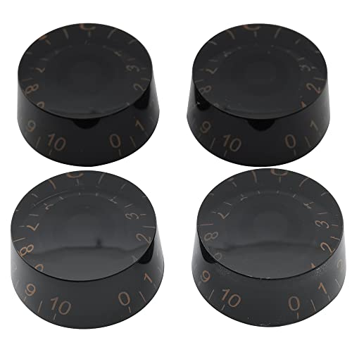 tianwandong Musiclily Basic Metric Coarse 18-Spline-Gitarrenknöpfe, Ton-, Lautstärke- und Geschwindigkeitsreglerknöpfe for E-Gitarre Epi LP SG (4er-Set)(Black Gold) von LIYIANWAN