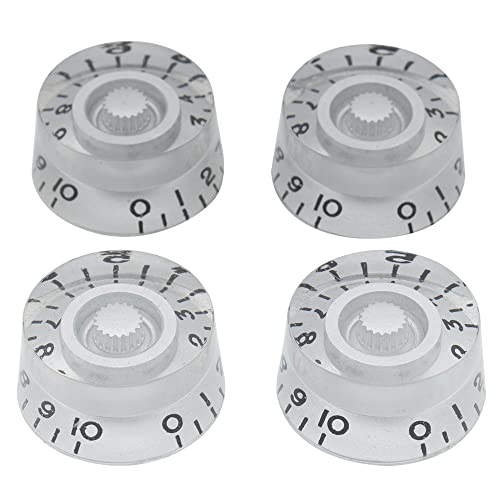 tianwandong Musiclily Basic Metric Coarse 18-Spline-Gitarrenknöpfe, Ton-, Lautstärke- und Geschwindigkeitsreglerknöpfe for E-Gitarre Epi LP SG (4er-Set)(Chrome Black) von LIYIANWAN