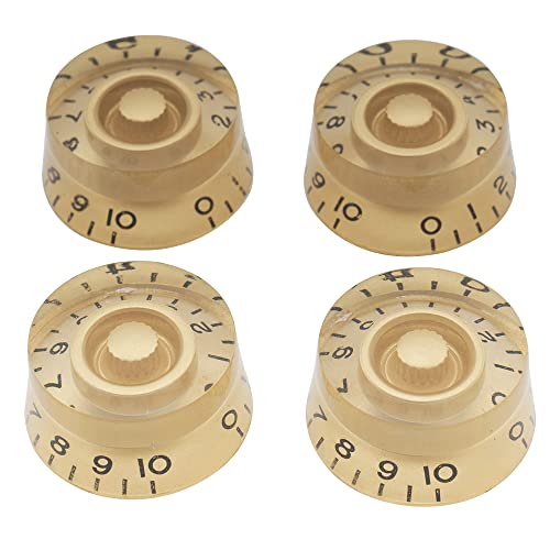 tianwandong Musiclily Basic Metric Coarse 18-Spline-Gitarrenknöpfe, Ton-, Lautstärke- und Geschwindigkeitsreglerknöpfe for E-Gitarre Epi LP SG (4er-Set)(Gold Black) von LIYIANWAN