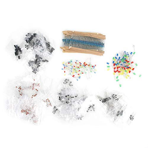 LIZEALUCKY 1565 Stück Industrie Elektronische Komponenten sortiertes Kit Kondensator LED Dioden Transistor 1/4 W Widerstand von LIZEALUCKY