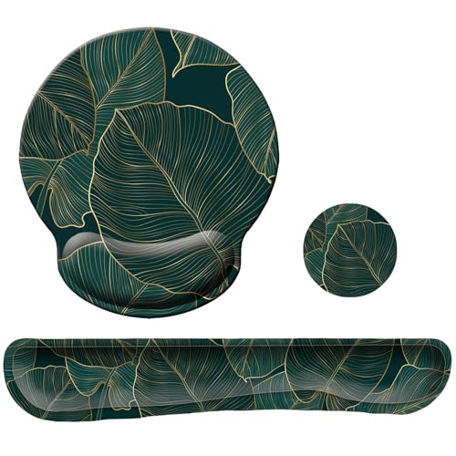Tastatur-Handgelenkauflage, Mauspad mit Handgelenkstütze, 3er-Set, Mauspad mit rutschfester Gummiunterseite, ergonomische Memory-Schaum-Maus-Handgelenkkissen-Unterstützung für Zuhause, Büro, Laptop Tastatur-Handgelenkauflage, Mauspad mit Handgelenkstütze, 3er-Set, Mauspad mit rutschfester Gummiunterseite, ergonomische Memory-Schaum-Maus-Handgelenkkissen-Unterstützung für Zuhause, Büro, Laptop von LIZPARE