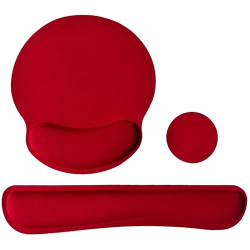 Tastatur-Handgelenkauflage, Mauspad mit Handgelenkstütze, 3er-Set, Mauspad mit rutschfester Gummiunterseite, ergonomischer Memory-Schaum, Handgelenkkissen, Unterstützung für Zuhause, Büro, Laptop Tastatur-Handgelenkauflage, Mauspad mit Handgelenkstütze, 3er-Set, Mauspad mit rutschfester Gummiunterseite, ergonomischer Memory-Schaum, Handgelenkkissen, Unterstützung für Zuhause, Büro, Laptop von LIZPARE