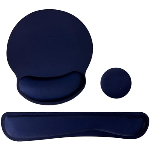 Tastatur-Handgelenkauflage, Mauspad mit Handgelenkstütze, 3er-Set, Mauspad mit rutschfester Gummiunterseite, ergonomischer Memory-Schaum, Handgelenkkissen, Unterstützung für Zuhause, Büro, Laptop Tastatur-Handgelenkauflage, Mauspad mit Handgelenkstütze, 3er-Set, Mauspad mit rutschfester Gummiunterseite, ergonomischer Memory-Schaum, Handgelenkkissen, Unterstützung für Zuhause, Büro, Laptop von LIZPARE