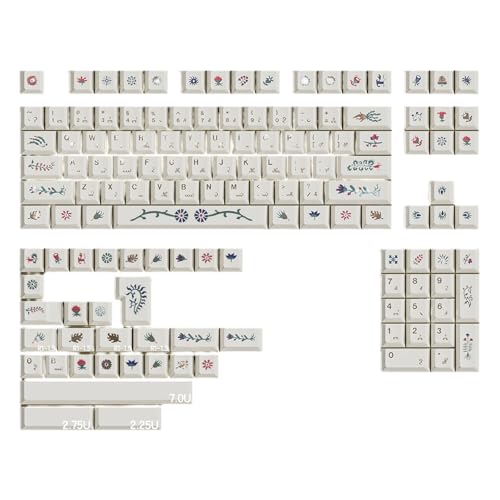 LIbgiubhy Verbessert Die Tastatur Mit Vom Voynich Manuskript Inspirierten Wärmesublimierten Tastenkappen Ergonomisch Für Mechanische Tastaturen von LIbgiubhy