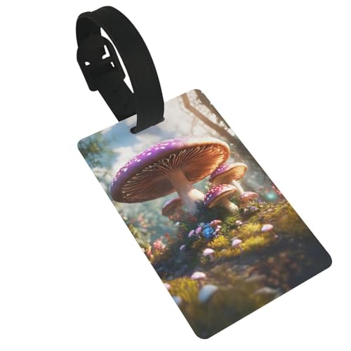 Gepäckanhänger mit Wildpilz-Aufdruck, Reisetaschen-Etiketten, Kofferanhänger, ID-Etikett für Damen, Herren, Reisen Gepäckanhänger mit Wildpilz-Aufdruck, Reisetaschen-Etiketten, Kofferanhänger, ID-Etikett für Damen, Herren, Reisen von LJABCVNN