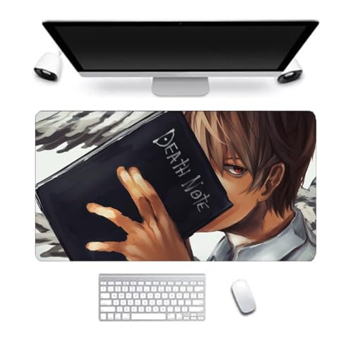 Death Note Mauspad, Anime-Mauspad, leicht, Yagami/L/Ryuuku, bedruckt, Gaming-Computer, Tastatur, Laptop-Matte, wasserabweisend, Mauspad für Büro, Studenten, Desktop (TYPE 7, 80 x 30 cm) von LJFIWY