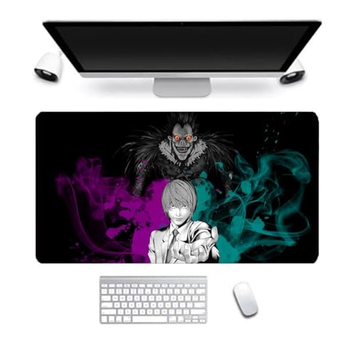 Death Note Mauspad, Anime-Mauspad, leicht, Yagami/L/Ryuuku, bedruckt, Gaming-Computer, Tastatur, Laptop-Matte, wasserabweisend, Mauspad für Büro, Studenten, Desktop (Typ 8, 80 x 30 cm) von LJFIWY