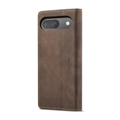 LJFLYXRI Premium Leder Wallet Case für Pixel 9/9 Pro – All-in-One-Magnet-Klapphülle mit Kartenhalter & Kickstand, TPU stoßdämpfender Schutz, RFID-Blockierung (Kaffee, Pixel 9/9 Pro) von LJFLYXRI