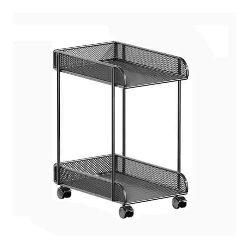 Büro CPU-Tower-Ständer, Schwarzer PC-Tower-Ständer, 2-stufiger CPU-Halter, Ständer aus Metall, mobiler Computer-Tower-Wagen, Heim-Mobil-Host-Gehäuse mit Rädern Zubehör(Klein) von LJHFG63KUYT