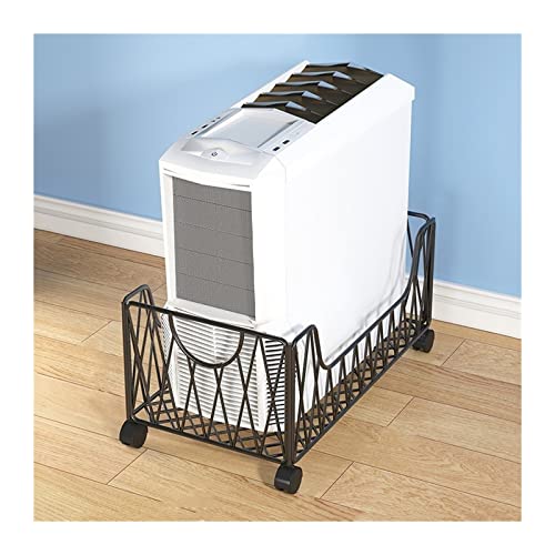 Büro Mobiler CPU-Ständerhalter, Metall-PC-Tower-Ständerwagen, Boden-PC-Ständer-CPU-Halter mit 4 Lenkrollen unter dem Schreibtisch, for das Home Office Zubehör(Schwarz) von LJHFG63KUYT