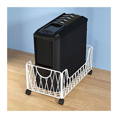 Büro Mobiler CPU-Ständerhalter, Metall-PC-Tower-Ständerwagen, Boden-PC-Ständer-CPU-Halter mit 4 Lenkrollen unter dem Schreibtisch, for das Home Office Zubehör(Weiß) von LJHFG63KUYT