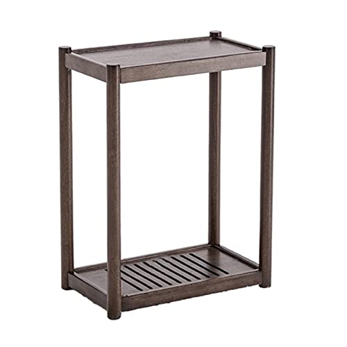 Büro PC-Tower-Ständer aus massivem Holz, 2-stufiger mobiler CPU-Halter, bodenstehender PC-Hauptgehäuseständer mit unsichtbaren Lenkrollen for das Heimbüro Zubehör(Bruin,Klein) von LJHFG63KUYT