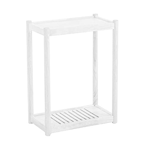Büro PC-Tower-Ständer aus massivem Holz, 2-stufiger mobiler CPU-Halter, bodenstehender PC-Hauptgehäuseständer mit unsichtbaren Lenkrollen for das Heimbüro Zubehör(Weiß,Groß) von LJHFG63KUYT