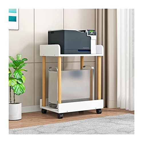 LJHFG63KUYT Büro 2/3/4-stufiger beweglicher PC-Tower-Ständer mit Stauraum, rollender, bodenstehender Druckerständer, PC-Host-Ständer, Lagerregal mit Lenkrollen for das Heimbüro Zubehör(2-Tier) von LJHFG63KUYT