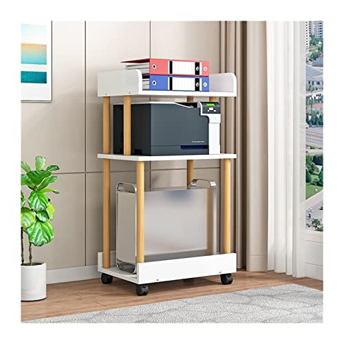 LJHFG63KUYT Büro 2/3/4-stufiger beweglicher PC-Tower-Ständer mit Stauraum, rollender, bodenstehender Druckerständer, PC-Host-Ständer, Lagerregal mit Lenkrollen for das Heimbüro Zubehör(3-Tier) von LJHFG63KUYT