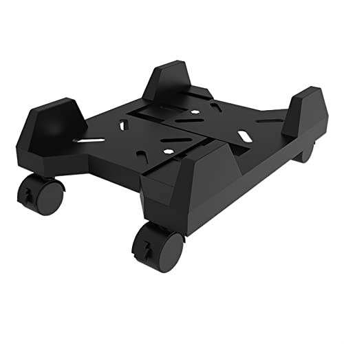 LJHFG63KUYT Büro Mobiler CPU-Ständer, rollender Desktop-PC-Tower-Bodenständer, PC-Gehäusehalterwagen mit Einstellbarer Breite und 4 Lenkrollen for die meisten Gaming-PC-Tower Zubehör(Schwarz) von LJHFG63KUYT