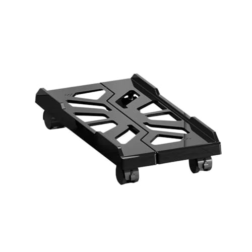 LJHFG63KUYT Büro Schwarz-weißer mobiler CPU-Ständer, Verstellbarer CPU-Tower-Ständer mit 4 Schwenkrädern, Untertisch-Ständer, belüfteter CPU-Host-Ständer Zubehör(Schwarz) von LJHFG63KUYT