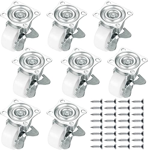LJHOME 8 Stück Lenkrollen mit Bremse, 1,5 Zoll/40 mm Möbelrollen, drehbare Rollen mit Kugellagern, Transportrollen Räder Rollen, Schwerlastrollen aus Nylon mit Hochwertigem, langlebigem Material LJHOME 8 Stück Lenkrollen mit Bremse, 1,5 Zoll/40 mm Möbelrollen, drehbare Rollen mit Kugellagern, Transportrollen Räder Rollen, Schwerlastrollen aus Nylon mit Hochwertigem, langlebigem Material von LJHOME
