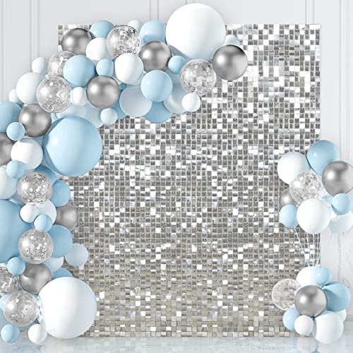 Schimmernder Wandhintergrund, silberfarben, 24 Paneele, Glitzer-Pailletten-Hintergrund für Hochzeit, Brautparty, Geburtstagsdekorationen Schimmernder Wandhintergrund, silberfarben, 24 Paneele, Glitzer-Pailletten-Hintergrund für Hochzeit, Brautparty, Geburtstagsdekorationen von LJIE-House