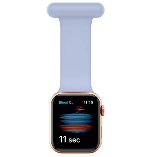 LJLB Ansteckuhr fob Kompatibel mit Apple Watch Armband 40mm 38mm, Silikonband mit Pin für Schwestern, Health Care Arbeite, für iWatch Series SE/6/5/4/3/2/1, Licht Blau von LJLB